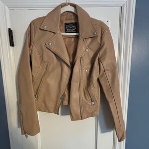 Levi's Camel Leather Moto Jacket